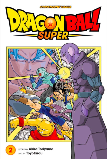 Engelstalige cover van Dragon Ball Super Vol. 2, met Vegeta en andere Z Fighters in een krachtige en gespannen scène, terwijl de strijd tegen nieuwe kosmische vijanden voortduurt — getekend in de dynamische stijl van Akira Toriyama en Toyotarou.