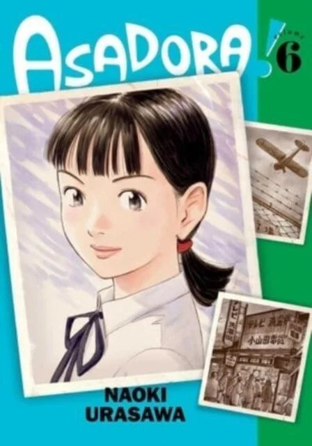 Engelstalige cover van Asadora! Vol. 6, met het hoofdpersonage Asadora in een spannende en mysterieuze scène, illustratie in de herkenbare, realistische manga-stijl van Naoki Urasawa.