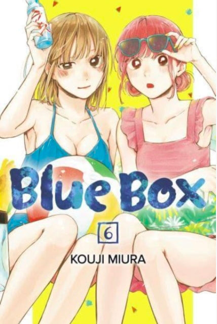 Engelstalige cover van Blue Box Vol. 6, met een sfeervolle illustratie van Taiki Inomata en Chinatsu Kano in een rustige en intieme setting, die de groeiende emotionele band tussen de personages weerspiegelt, getekend in een zachte en expressieve manga-stijl.