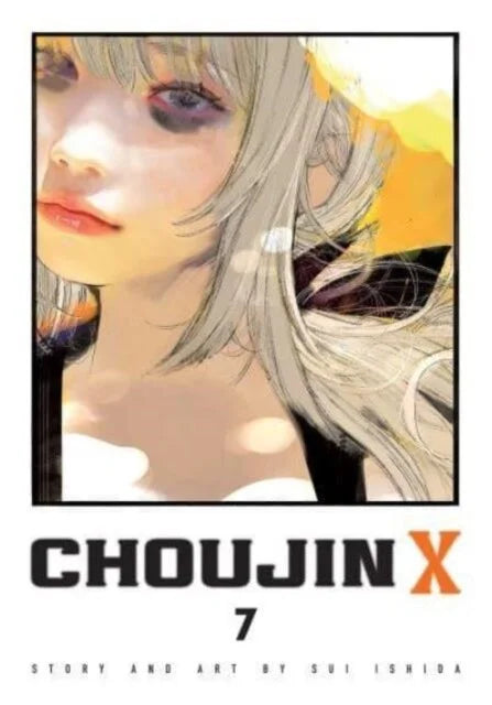 Engelstalige cover van Choujin X Vol. 7, met een krachtige en dynamische illustratie van het hoofdpersonage in actie, omgeven door intense kleuren en dramatische schaduwen, getekend in een gedetailleerde manga-stijl.