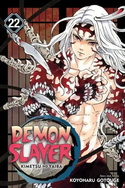Engelstalige cover van Demon Slayer: Kimetsu no Yaiba Vol. 22, met Tanjiro Kamado en zijn bondgenoten in een spannende en dramatische scène vol actie, getekend in de gedetailleerde en expressieve manga-stijl van Koyoharu Gotouge.