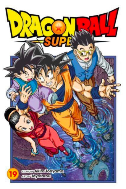 Engelstalige cover van Dragon Ball Super Vol. 19, met Goku, Vegeta en nieuwe krachtige tegenstanders in een dynamische gevechtsopstelling, getekend in de herkenbare en actievolle manga-stijl van Akira Toriyama en Toyotarou.