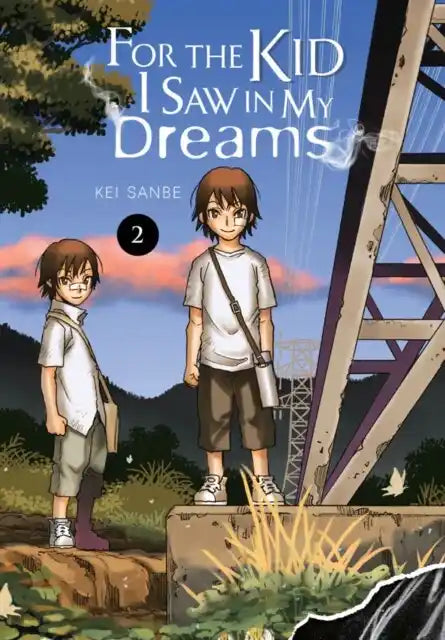 Engelstalige cover van For the Kid I Saw in My Dreams Vol. 2, met een duistere en beklemmende illustratie van het hoofdpersonage, die de spanning en psychologische ondertoon van het verhaal weerspiegelt, getekend in een realistische en expressieve manga-stijl.