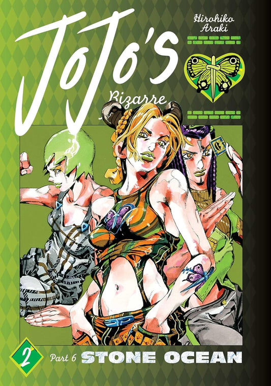 Cover van JoJo's Bizarre Adventure: Stone Ocean Vol. 2 (Engelse editie) met Jolyne Cujoh – stijlvolle actie-manga van Hirohiko Araki