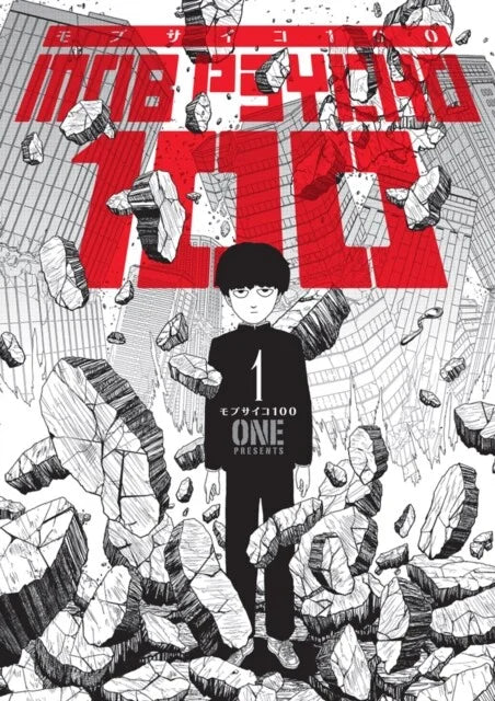 Cover van Mob Psycho 100 Vol. 1 (Engelse editie) met Shigeo “Mob” Kageyama – spannende supernatural manga van ONE