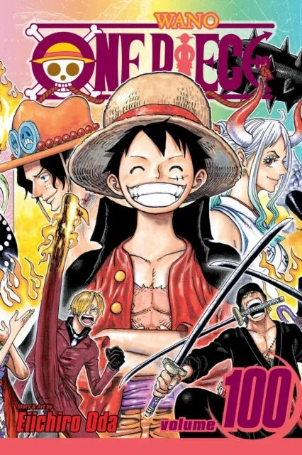 Cover van One Piece Vol. 100 (Engelse editie) met Monkey D. Luffy – mijlpaalvolume van de epische avonturenserie van Eiichiro Oda