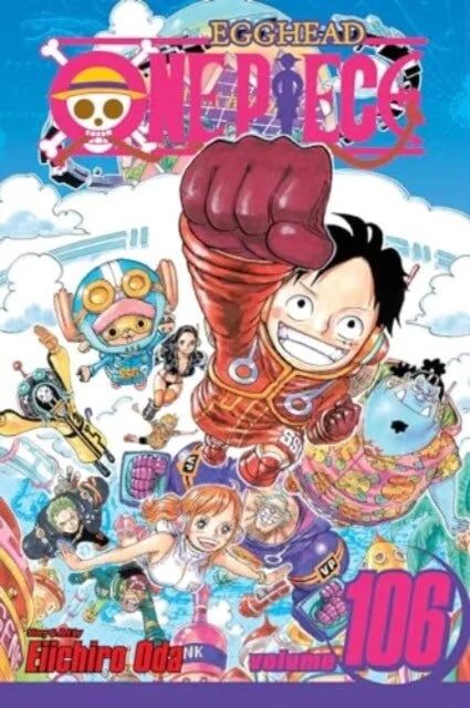 Cover van One Piece Vol. 106 (Engelse editie) met Monkey D. Luffy en crew – spannende shonen manga van Eiichiro Oda