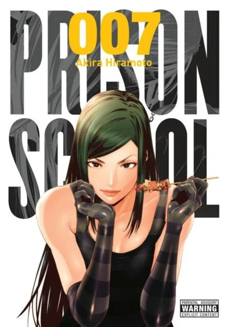 Cover van Prison School Vol. 7 (Engelse editie) met de studenten in benarde situaties – gewaagde en komische manga van Akira Hiramoto