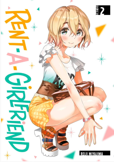 Cover van Rent-A-Girlfriend Vol. 2 (Engelse editie) met Chizuru Mizuhara en Kazuya – grappige romantische manga van Reiji Miyajima