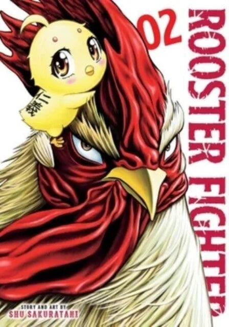 Cover van Rooster Fighter Vol. 2 (Engelse editie) met Hanekichi en gevaarlijke vijanden – spannende actie manga van Shuu Sakuratani