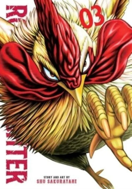 Cover van Rooster Fighter Vol. 3 (Engelse editie) met Hanekichi in gevecht – avontuurlijke actie manga van Shuu Sakuratani