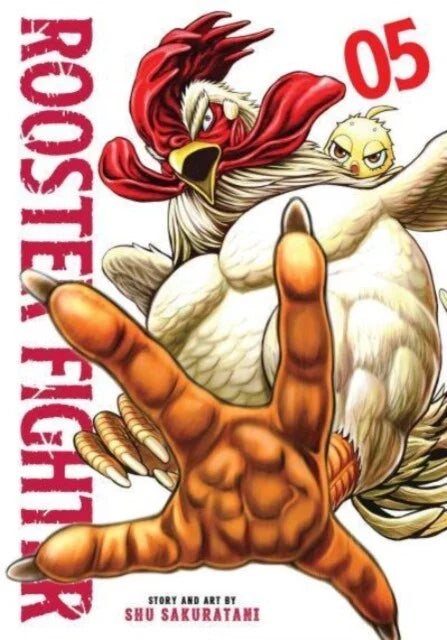 Cover van Rooster Fighter Vol. 5 (Engelse editie) met Hanekichi en nieuwe gevaren – spannende actie manga van Shuu Sakuratani