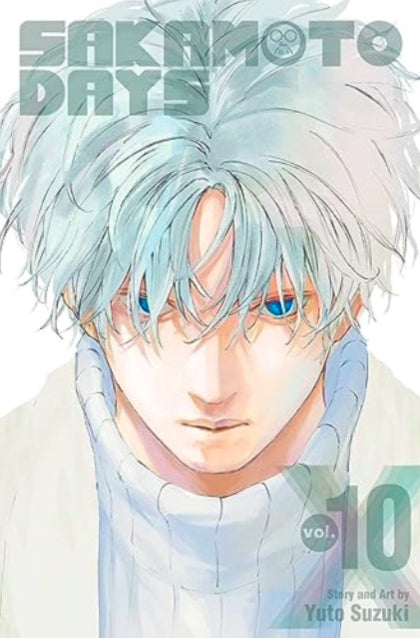 Cover van Sakamoto Days Vol. 10 (Engelse editie) met Taro Sakamoto – actievolle en grappige manga van Yuto Suzuki