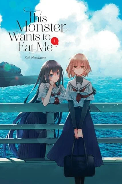 Cover van This Monster Wants to Eat Me Vol. 1 (Engelse editie) met grappige monster en hoofdpersonage – humoristische fantasy manga