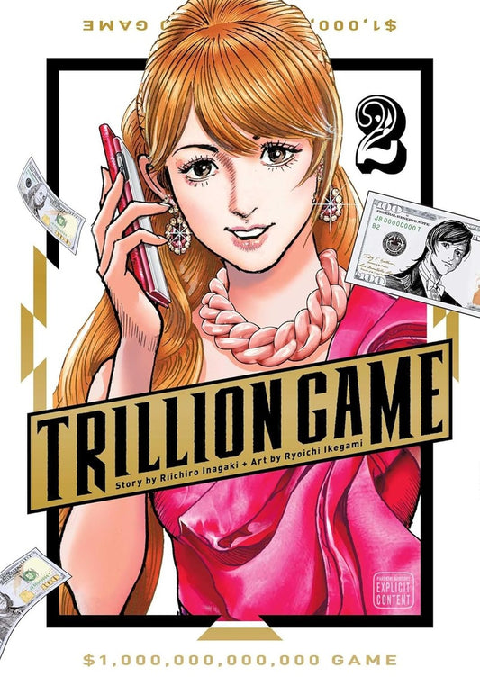 Cover van Trillion Game volume 2 manga, met Haru en Gaku die hun volgende zakelijke uitdaging aangaan tijdens een spannende hack-wedstrijd