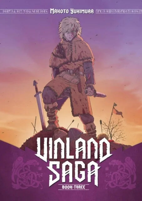 Cover van Vinland Saga Vol. 3 (Engelse editie) met Thorfinn en andere Vikings – meeslepende Viking saga manga