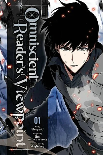 Cover van Omniscient Reader's Viewpoint Vol. 1 – Engelstalige manhwa waarin een lezer de enige is die een apocalyptische wereld begrijpt